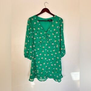 Lulus Floral Mini Dress in Green